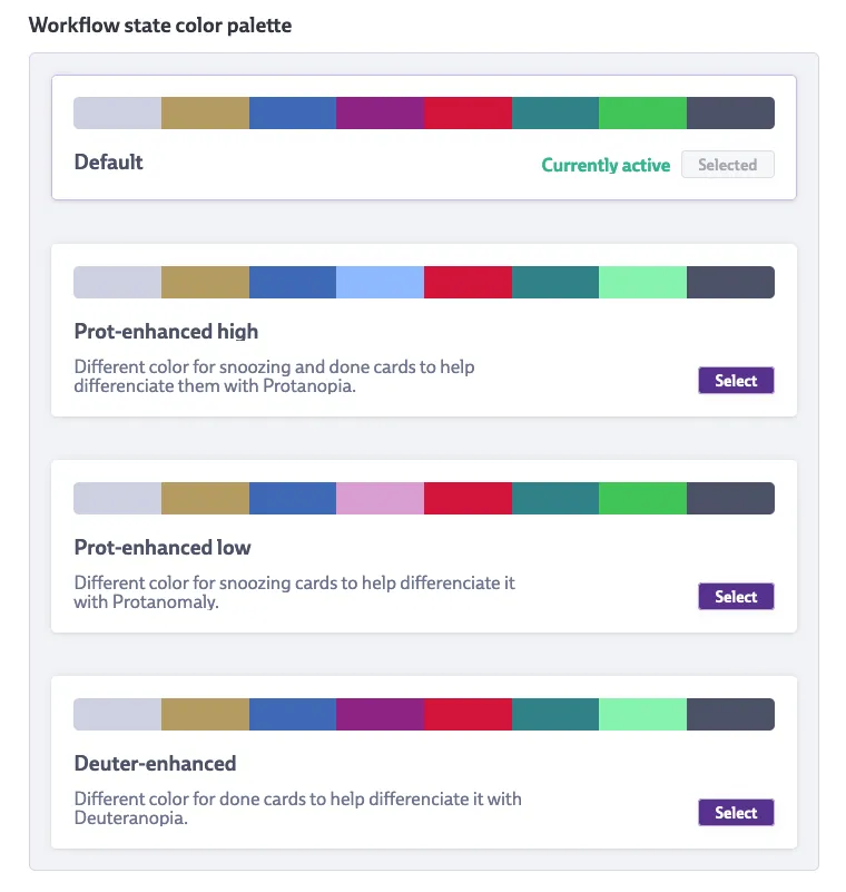 Palette section