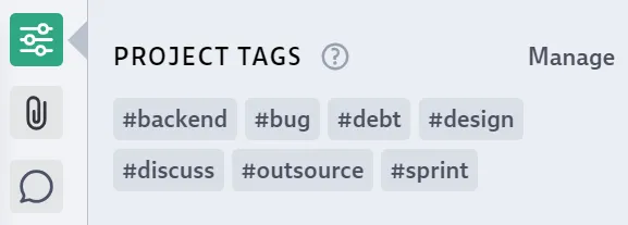 Tag picker in sidebar