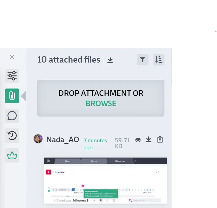 Opened Attachment Sidebar