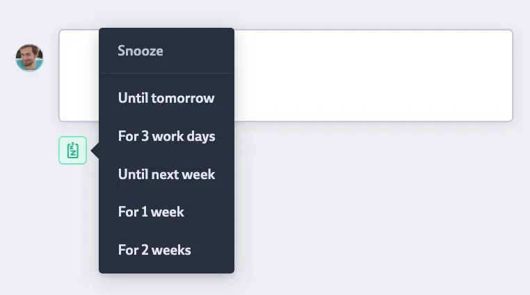 Snoozing conversation picker